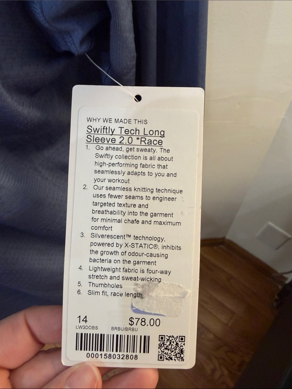 Lululemon swiftly tech long sleeve Women's Sleeve size 14 - Blue - Picture 2 of 6